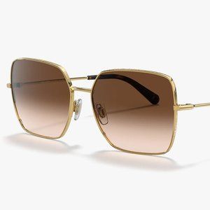 DOLCE & GABBANA DG2242 02 13 Gold Square 57 mm Women's Sunglasses